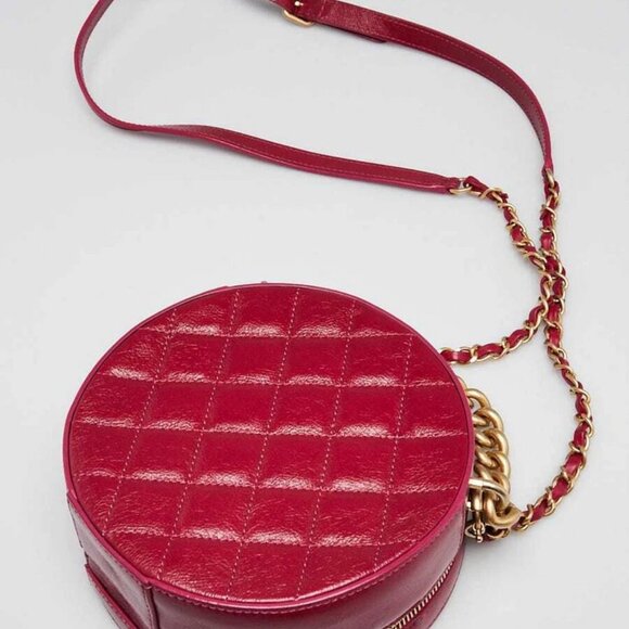 Chanel Red Calfskin Leather Round As Earth Bag - Picture 3 of 12